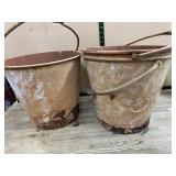 Rusted Metal Buckets, Decorative Use