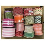 15-Roll Wired Edge Ribbon Lot