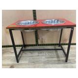 Raised Double Dog Bowl Feeder With Stand