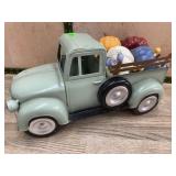 Metal Vintage-Style Truck With Faux Gourds
