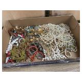 Costume Jewelry Lot With Bead And Chain Necklaces