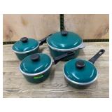 Club Aluminum Green Cookware Lot, 4 Pieces