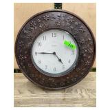 Chaney Floral Wall Clock Brown Resin Frame