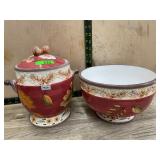 Harvest Ceramic Soup Tureen and Serving Bowl