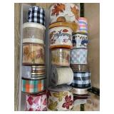 Wired Edge Ribbon Spools, Tray Lot