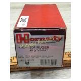 HORNADAY 204 RUGER 40GR V-MAS  PARTIAL BOX 34 ROUN
