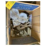 LOT ASSORTED CABLES, CORDS, GLASS, ETC (LOCATED