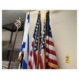 ASSORTED FLAGS WITH POLES