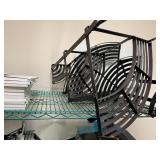 METRO RACK WITH CONTENTS - MIRROR, WROUGHT IRON PI