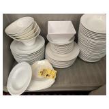 ASSORTED WHITE PLATES & BOWLS