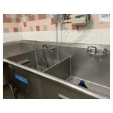 STAINLESS STEEL POT WASHING STATION WITH WASTE DIS