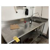 STAINLESS STEEL TABLE WITH SINK & SPRAYER - 72