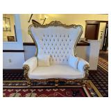 HIGH BACK WHITE & GOLD COUCH