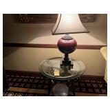 ASSORTED PIECES - 1- ROUND WROUGHT IRON & GLASS EN