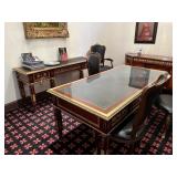 LOT OFFICE SUITE - ORNATE GOLD & WOOD - DESK / 2 C