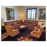 ASSORTED FURNITURE - 2 RED / RUST COLOR COUCHES /