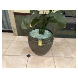ROUND PLANTERS WITH ARTIFICIAL PLANTS - 24