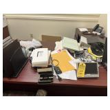 LOT OFFICE SUITE - 1- L-SHAPE DESK / 2- UPHOLSTERE