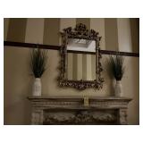 ASSORTED - 1- FRAMED MIRROR / 2- ARTIFICIAL PLANTS