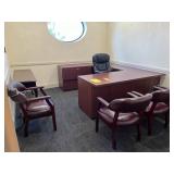 LOT OFFICE SUITE - DESK / CREDENZA / 5 CHAIRS