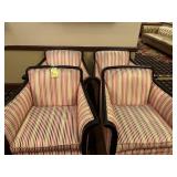 STRIPED UPHOLSTERED ARM CHAIRS