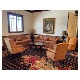 ASSORTED FURNITURE - 2 RED / RUST COLOR COUCHES /