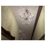 SMALL CRYSTAL CHANDELIER ***BUYER MUST CAP ELECTRI
