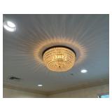 CRYSTAL FLUSH MOUNT LIGHT FIXTURE ***BUYER MUST CA