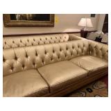 GOLD LEATHER LOOK TUFTED COUCHES - 120