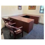 LOT OFFICE SUITE - U-SHAPE DESK / 2 CHAIRS / SIDE