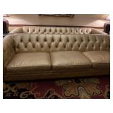 GOLD LEATHER LOOK TUFTED SOFAS - 120