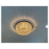 CRYSTAL FLUSH MOUNT LIGHT FIXTURE ***BUYER MUST CA