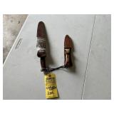 SHARPE KNIVES IN LEATHER SHEATHS