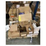 BOXES ASSORTED GEARS, RELAYS, WASHERS, BRACKETS, E