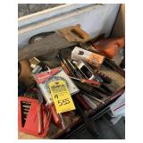 ASSORTED HAND TOOLS - RASP, SAW BLACK, CRIMPERS, E