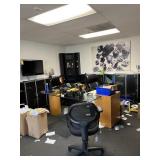 LOT OFFICE SUITE - BLACK & CHROME - DESK / 2- CHAI