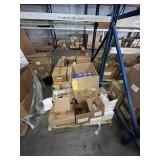 BOXES ASSORTED GEARS, RELAYS, WASHERS, BRACKETS, E