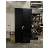 METAL STORAGE CABINET WITH CONTENTS - COMPUTER WIR