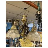 BRASS & GLASS CHANDELIER
