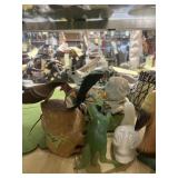 ASSORTED DECOR - FIGURINES, BOOK ENDS, TRIBAL, BOT