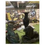 ASSORTED DECOR - FIGURINES, TEA POTS, JARS, PLATTE