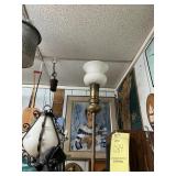 BRASS FLOOR LAMP WITH WHITE GLOBE