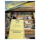 ASSORTED TOOLS WITH WOOD TRAY