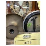 ASSORTED CLOCKS / BAROMETERS / CANDLE HOLDER (1015