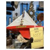 ASSORTED DECOR - HAND MADE POND BOAT (1920