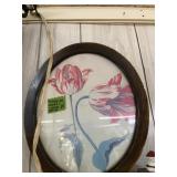OVAL FRAMED PICTURE - FLORAL