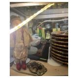 ASSORTED DECOR - PLATES, WATCH, FIGURINES, BOWLS,