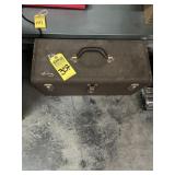 BROWN TOOL BOX WITH CONTENTS