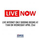 LIVE INTERNET ONLY BIDDING BEGINS AT 9AM ON WEDNES