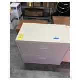 TAN LATERAL FILE CABINET WITH 2 DRAWERS & KEY